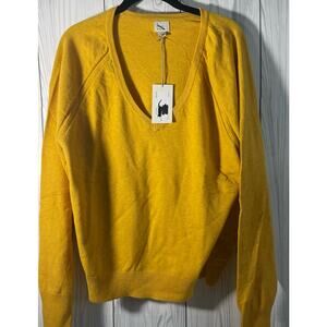 A New Day V neck Mustard Womens Sweater - Size L